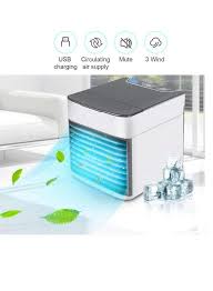 1464 Mini Portable Air Cooler Personal Space Cooler Easy To Fill Water And Mood Led Light And Portable Air Conditioner Device Cool Any Space Like Home Office