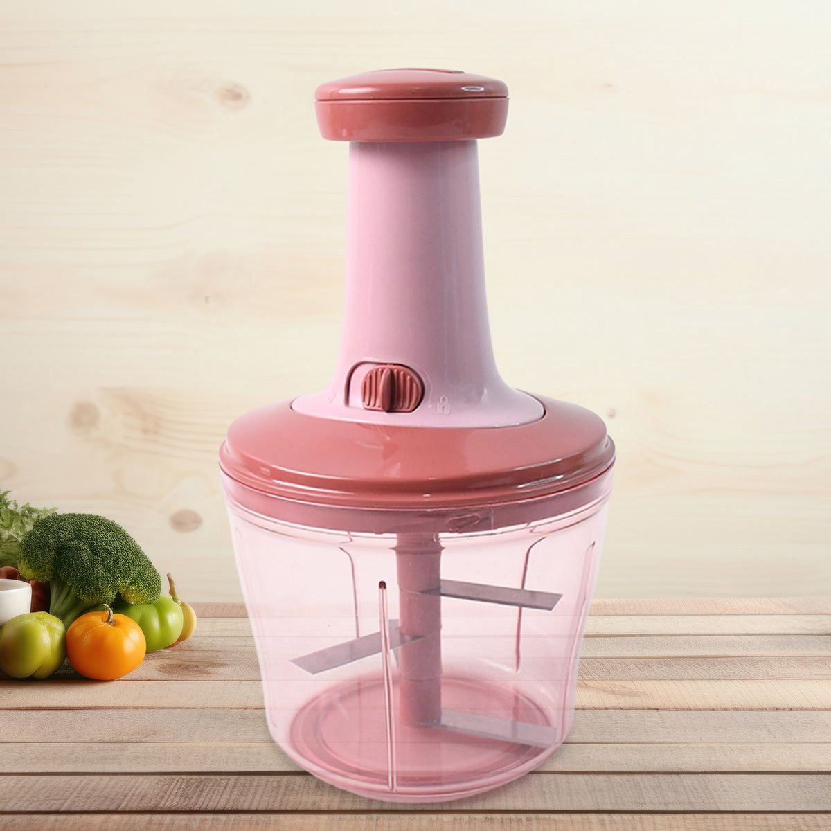 Apex Quba Push Chopper With Stainless Steel Blades (1000ml)