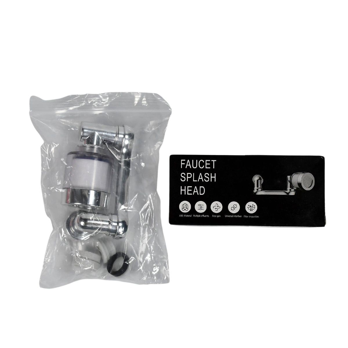 Rotating Splash Filter Faucet Sprayer Head Double O-ring Design For Bathroom Kitchen