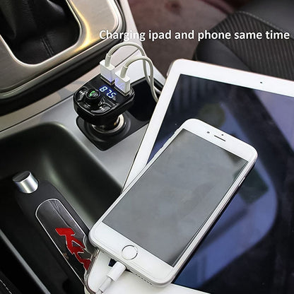 8533 Car-x8 Bluetooth Fm Transmitter Kit For Hands-free Call Receiver Music Player Call Receiver Fast Mobile Charger Ports For All Smartphones with 3.1a Quick Charge Dual Usb Car Charger