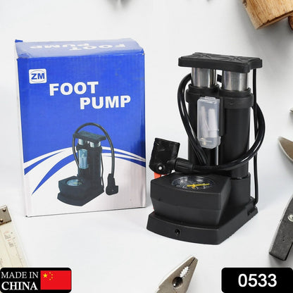 Portable Mini Bike Pump with Gauge
