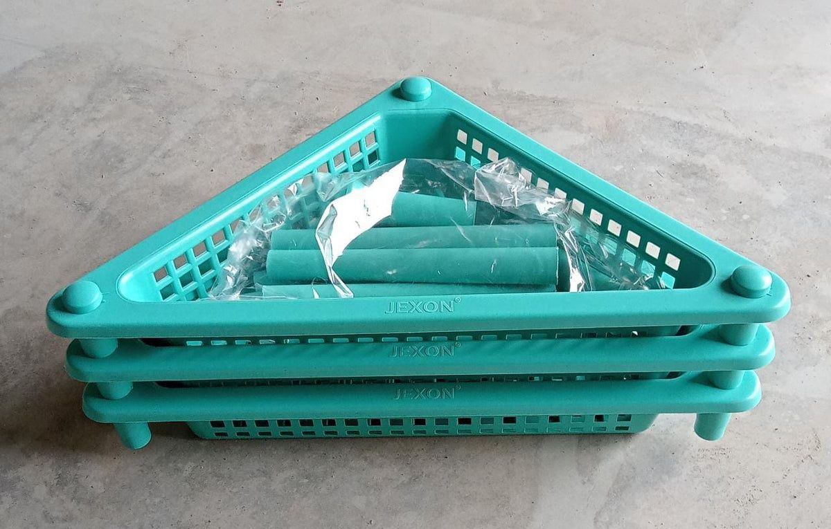 Triangle 3-Tier Plastic Storage Rack for Kitchen, Bathroom & Office