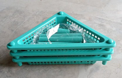 Triangle 3-Tier Plastic Storage Rack for Kitchen, Bathroom & Office