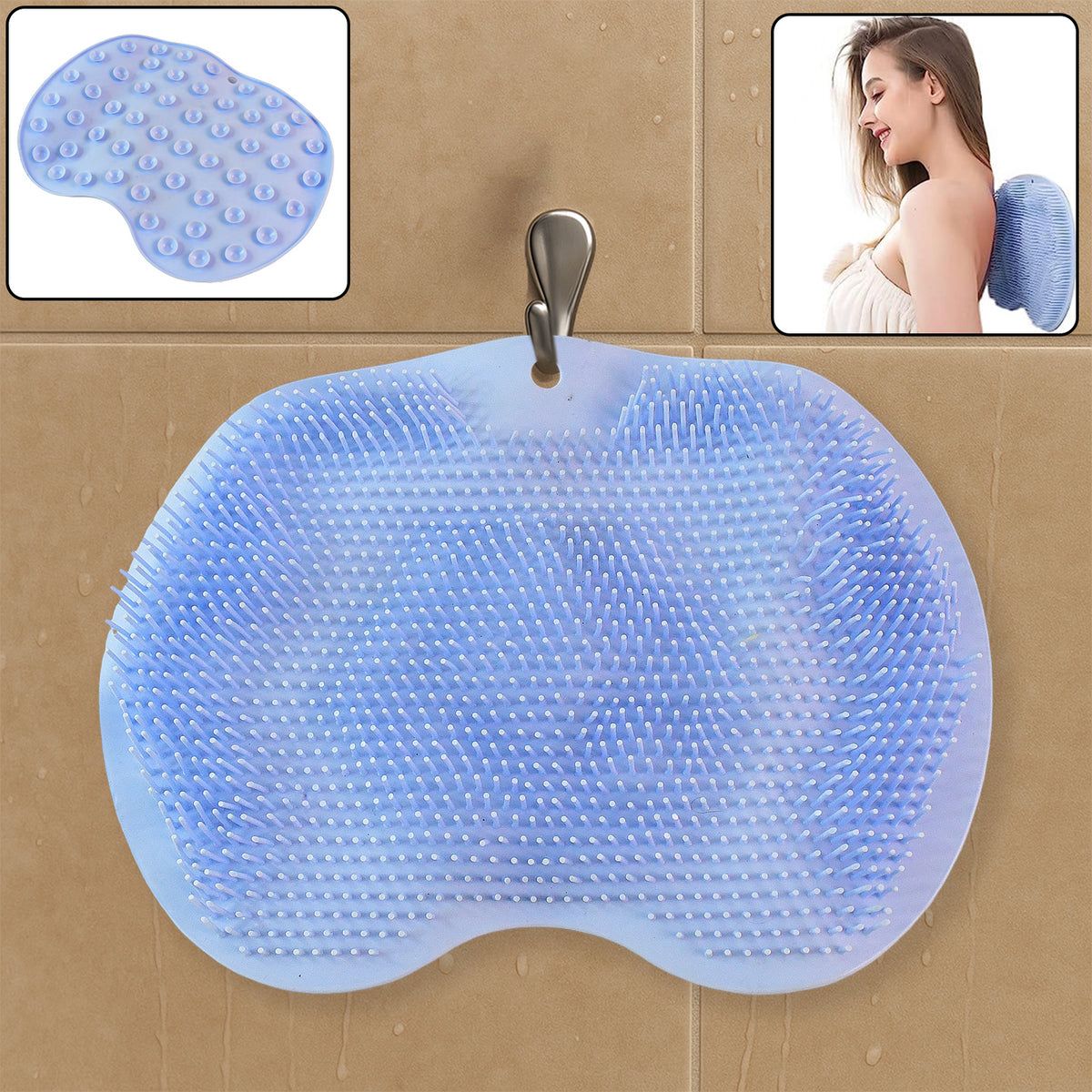 9310 Silicone Bath Massage Cushion With Suction Cup Shower Foot Scubber Brush Foot Bath Mat Scrubber Anti-slip Exfoliating Dead Skin Massage Pad Lazy Wash Feet Bathroom Mat