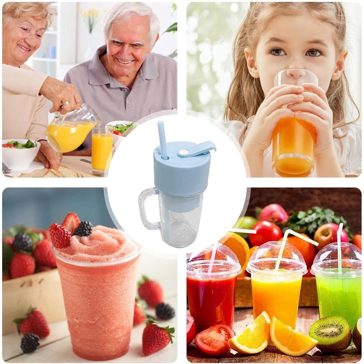5841 2 In1 Portable Crusher Juicer With Handle Straw For Smoothie Sipper Usb Rechargeable (340 Ml) 6 Stainless Steel Blades Compact Juicer Mixer Juicer Portable Fresh Juice Blender Portable Electric Juicer ( 340 ML) )