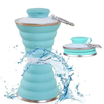 Silicone Collapsible Water Bottle for Camping & Sports (BPA Free, Leak Proof)
