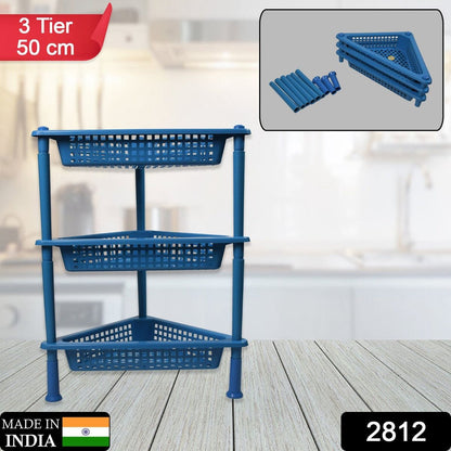 Triangle 3-Tier Plastic Storage Rack for Kitchen, Bathroom & Office
