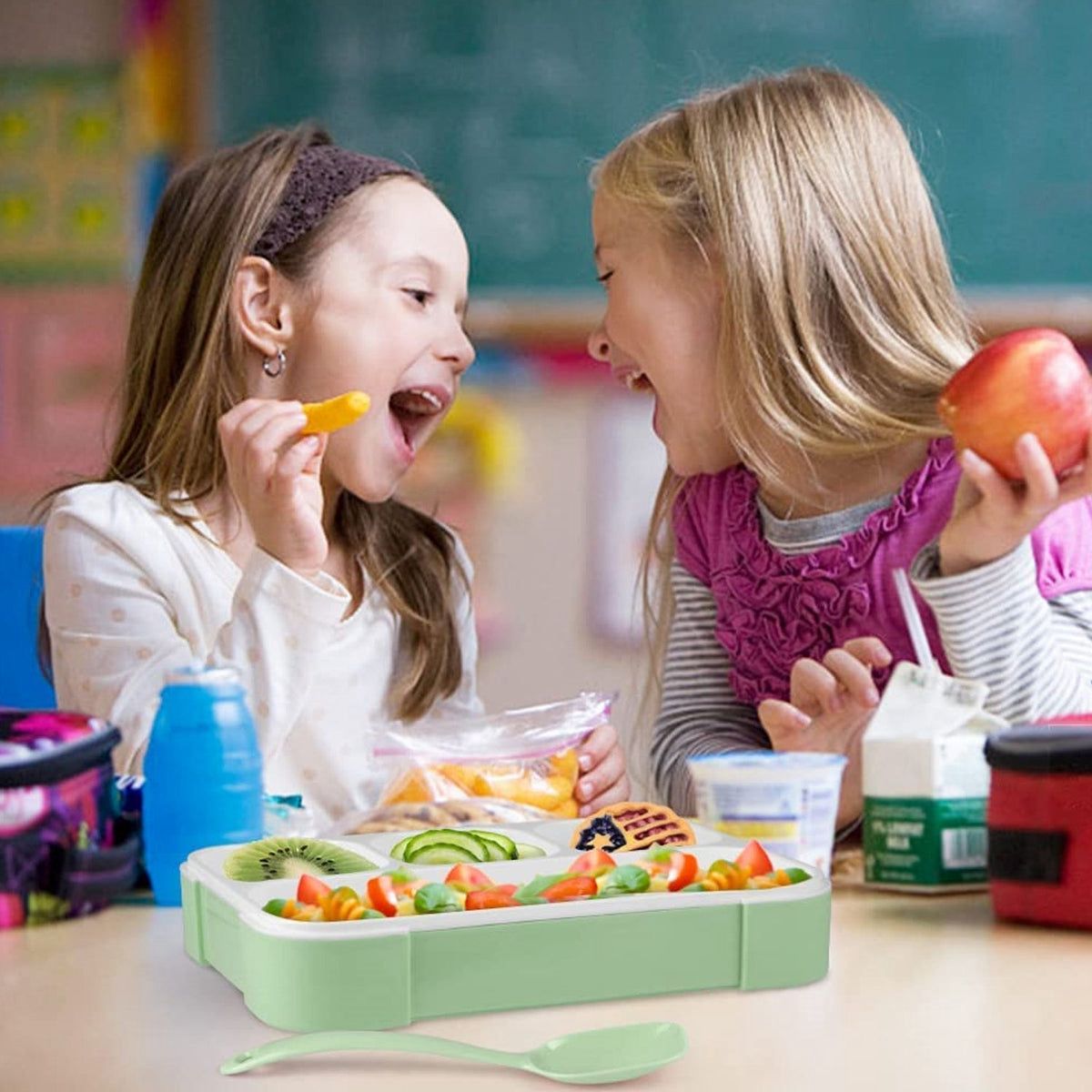 Leak-Proof Lunch Box with 4 Compartments for School & Office Use