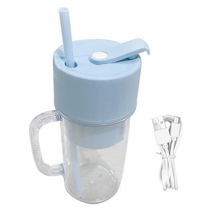 5841 2 In1 Portable Crusher Juicer With Handle Straw For Smoothie Sipper Usb Rechargeable (340 Ml) 6 Stainless Steel Blades Compact Juicer Mixer Juicer Portable Fresh Juice Blender Portable Electric Juicer ( 340 ML) )
