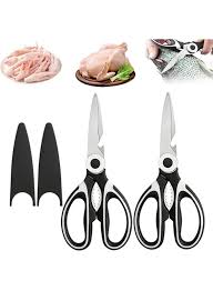 3 In1 Multi-function Kitchen Household For Vegetables Fruit Cheese Meat Slices With Bottle Opener Stainless Steel Sea Food Scissor (1 Pc )