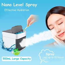 1464 Mini Portable Air Cooler Personal Space Cooler Easy To Fill Water And Mood Led Light And Portable Air Conditioner Device Cool Any Space Like Home Office
