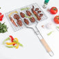 2378 Kitchen Square Roaster Papad Grill Barbecue Grill With Wooden Handle