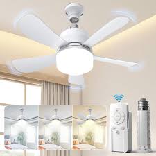 17845 Socket Fan Light Original - Cool Light Led Ceiling Fans With Lights And Remote Control Replacement For Lightbulb - Bedroom Kitchen Living Room1000 Lumens 5000 Kelvins Cool Leds (Remote Battery Not Included)