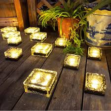 8557solar Ice Cube Shaped Garden Light Ice Cube Shaped Garden Warm Light Outdoor Solar Garden Decorative Lights For Walkway Pathway Backyard Christmas Decoration Parties