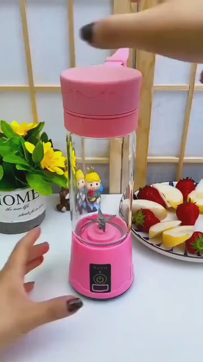 Multi-Purpose Portable USB Electric Juicer 6-Blades, Protein Shaker, Blender Mixer Cup (380 ML)