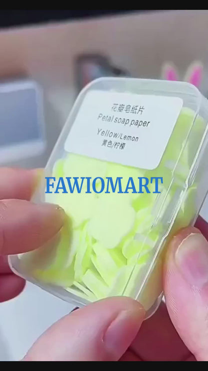 Mini Portable Travel Soap Paper Sheets Flower Shape (100 Pcs Set Approx / Mix Color)