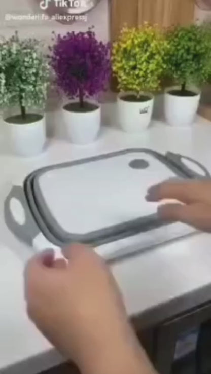 0098a Collapsible Cutting Board With Dish Tub Basket