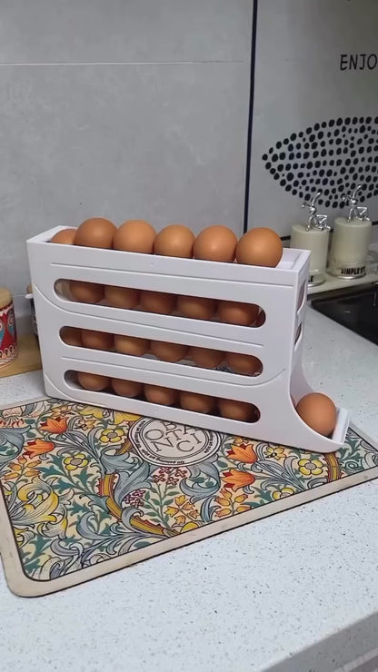 3-layer Rolling Egg Storage Rack Dispenser (1 Pc)